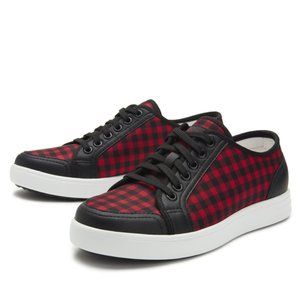 TRAQ by Alegria Sneaq Sneaker in Check Yeah Red Leather